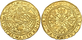 LOW COUNTRIES. Republiek der Zeven Verenigde Nederlanden (Dutch Republic). 1581-1795. Rozenobel (Gold, 36 mm, 7.63 g), Utrecht, circa 1600-1601. •MONE...