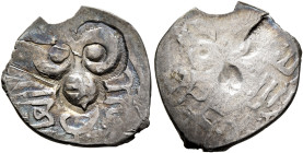 RUSSIA, Grand Principality of Ryazan. Fedor Olegovich, 1402-1427. Denga (Silver, 18 mm, 1.00 g). Ryazan symbol, countermarked on a Golden Horde dang. ...