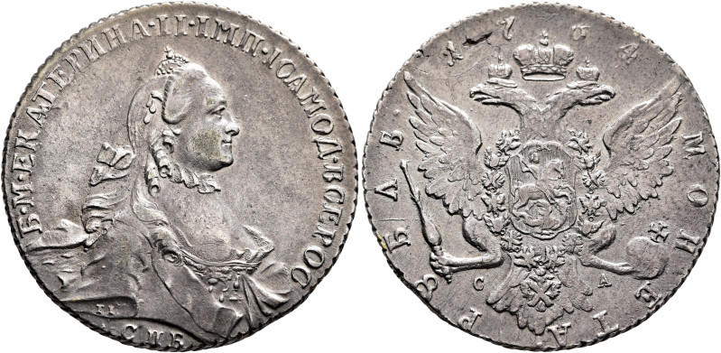 RUSSIA, Tsars of Russia. Ekaterina II Velikaya (the Great), 1762-1796. Rouble 17...