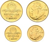 SAN MARINO. Repubblica, 301-present. Coin Set 1981 (Gold, 21 & 16 mm, 9.00 g, 6 h), 2 Scudi and 1 Scudo. Friedberg 23 & 24. In original presentation c...