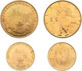 SAN MARINO. Repubblica, 301-present. Coin Set 1984 (Gold, 21 & 16 mm, 6.00 g, 6 h), 2 Scudi and 1 Scudo. Friedberg 32 & 33. In original presentation c...