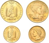 SAN MARINO. Repubblica, 301-present. Coin Set 1985 (Gold, 21 & 16 mm, 6.00 g, 12 h), 2 Scudi and 1 Scudo. REPVBBLICA - DI SAN MARINO / LIBERTAS View o...