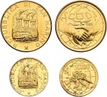 SAN MARINO. Repubblica, 301-present. Coin Set 1988 (Gold, 21 & 16 mm, 10.16 g, 6 h), 2 Scudi and 1 Scudo. Friedberg 44 & 45. In original presentation ...