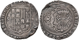 SPAIN, Castile & León. Fernando V & Isabel I (Los Reyes Católicos - the Catholic royals), 1474-1504. 4 Reales (Silver, 33 mm, 13.49 g, 9 h), Sevilla. ...