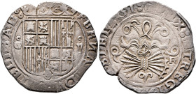 SPAIN, Castile & León. Fernando V & Isabel I (Los Reyes Católicos - the Catholic royals), 1474-1504. 2 Reales (Silver, 29 mm, 6.78 g, 11 h), Granada. ...
