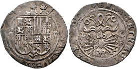 SPAIN, Castile & León. Fernando V & Isabel I (Los Reyes Católicos - the Catholic royals), 1474-1504. 2 Reales (Silver, 29 mm, 6.77 g, 4 h), Granada. [...