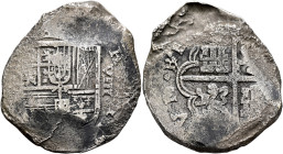 SPAIN, Reino de España. Felipe IV el Grande (?), 1621-1665. Cob 8 Reales (Silver, 37 mm, 24.46 g), uncertain mint and date. Crowned coat of arms. Rev....