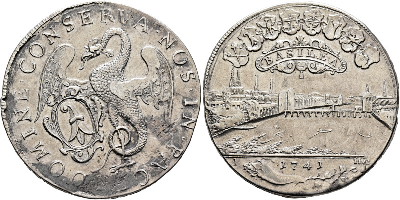 SWITZERLAND. Basel, Stadt. Taler 1741 (Silver, 41 mm, 25.00 g, 12 h). •DOMINE•CO...