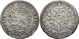 SWITZERLAND. Bern, Stadt. 1/4 Taler (30 Kreuzer) 1657 (Billon, 29 mm, 7.19 g, 12 h). MONETA•NOVA:BERNESIS:1657 Coat of arms. Rev. BERCHTOLD•D•ZERING:C...