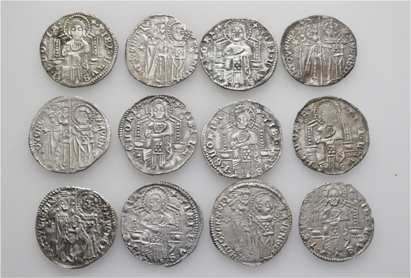 A lot containing 12 silver coins. All: Italy. Venetian Grossi. Very fine. LOT SO...