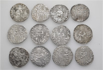 A lot containing 12 silver coins. All: Italy. Venetian Grossi. Very fine. LOT SOLD AS IS, NO RETURNS. 12 coins in lot.


From a European collection...