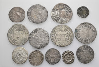 A lot containing 13 silver and billon coins. All: Switzerland 'Kantonsmuenzen'. About very fine to good very fine. LOT SOLD AS IS, NO RETURNS. 13 coin...