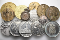 A lot of 14 silver, bronze, tin and aluminium medals. All: World medals. About extremely fine to good extremely fine. LOT SOLD AS IS, NO RETURNS. 14 m...