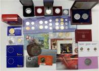 A lot containing about 68 silver, bronze, copper, nickel and aluminium coins. All: World, many coin sets. Extremely fine to proof. LOT SOLD AS IS, NO ...