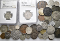 A lot containing 40 silver and bronze coins. All: World. Fine to extremely fine. LOT SOLD AS IS, NO RETURNS. 40coins in lot.


From an American col...