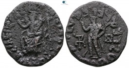 Indo-Skythians. Uncertain mint. Azes 58-12 BC. Unit Æ