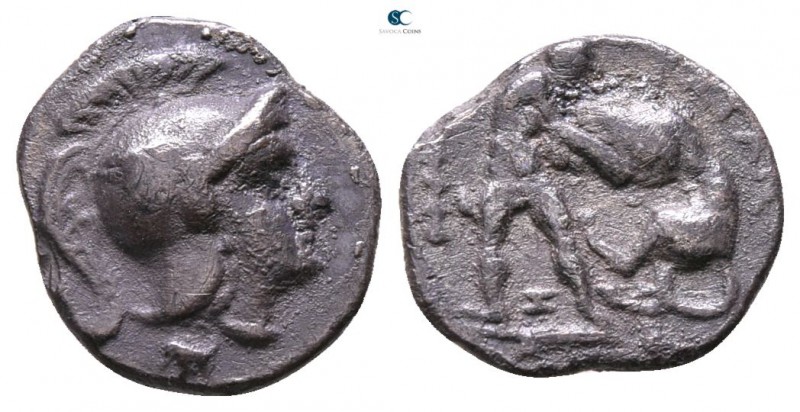 Calabria. Tarentum circa 380-325 BC. 
Diobol AR

10mm., ,93g.



very fin...