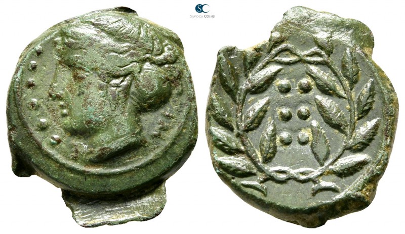 Sicily. Syracuse 420-407 BC. 
Hemilitron Æ

17mm., 3,86g.



very fine