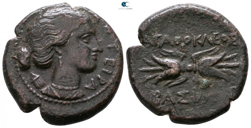 Sicily. Syracuse. Agathokles 317-289 BC. 
Trias Æ

21mm., 8g.



very fin...