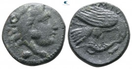 Kings of Macedon. Uncertain mint in Macedon. Amyntas III 393-369 BC. Bronze Æ