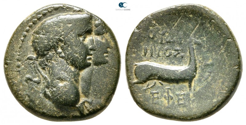 Ionia. Ephesos. Claudius, with Agrippina Minor AD 41-54. 
Bronze Æ

16mm., 4,...