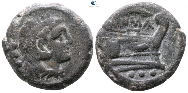 Anonymous 211 BC. Uncertain mint
Quadrans Æ

20mm., 8,95g.



very fine