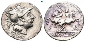 C. Servilius M.f. 136 BC. Rome. Denarius AR