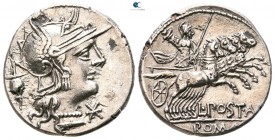 L. Postumius Albinus 131 BC. Rome. Fourreè Denarius