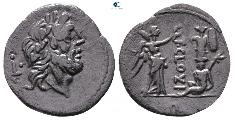 T. Cloelius 98 BC. Rome
Quinarius AR

15mm., 1,70g.



very fine
