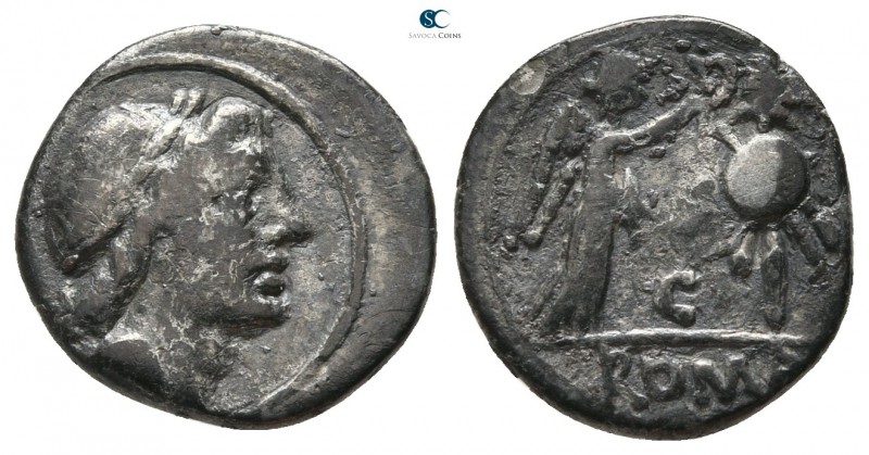 C. Egnatuleius C.F. C. Egnatuleius C.f. 97 BC. Rome
Quinarius AR

13mm., 1,68...