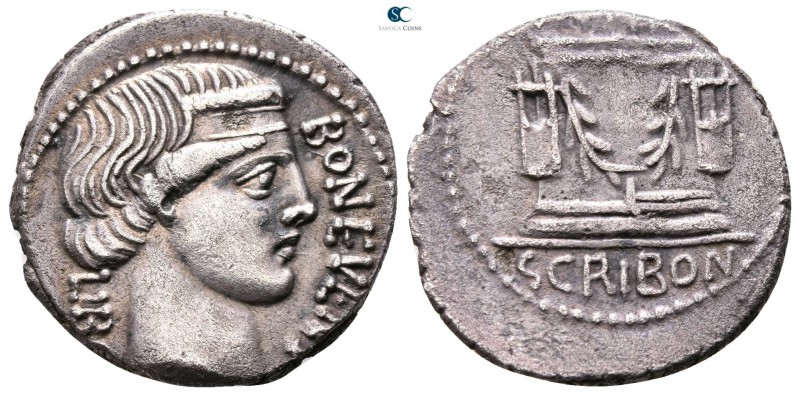 L. Scribonius Libo 62 BC. Rome
Denarius AR

18mm., 3,66g.



good very fi...