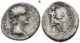 Tiberius AD 14-37. Lyon. Denarius AR