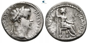 Tiberius AD 14-37. Lyon. Denarius AR
