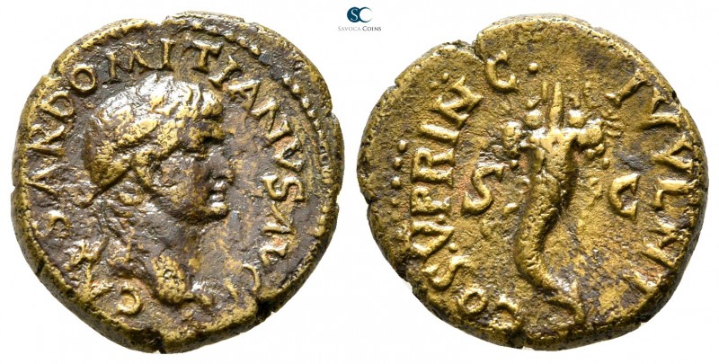 Domitian AD 81-96. Uncertain mint in Asia Minor
Semis Æ

17mm., 2,99g.


...
