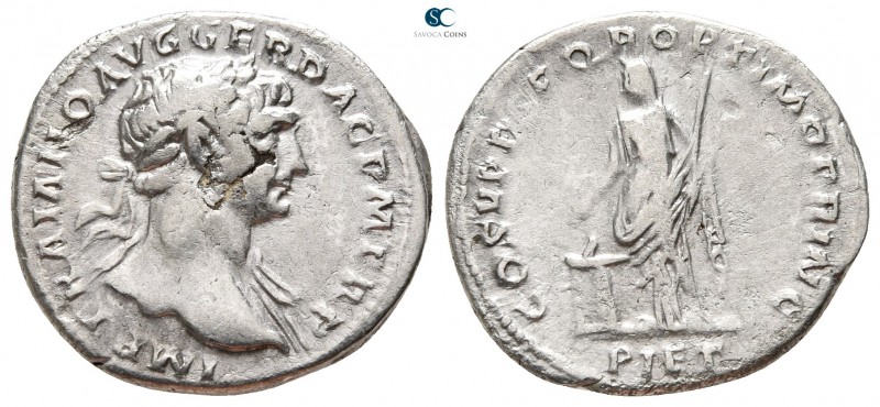 Trajan AD 98-117. Rome
Denarius AR

18mm., 3,01g.



nearly very fine