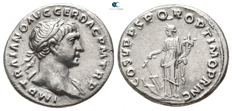 Trajan AD 98-117. Rome
Denarius AR

17mm., 2,79g.



good very fine