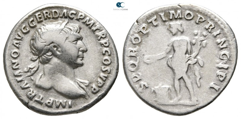 Trajan AD 98-117. Rome
Denarius AR

18mm., 3,02g.



very fine