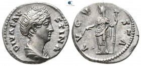 Diva Faustina I AD 140-141. Rome. Denarius AR