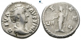 Diva Faustina I AD 140-141. Rome. Denarius AR