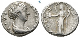 Diva Faustina I AD 140-141. Rome. Denarius AR