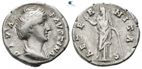 Diva Faustina I AD 140-141. Rome. Denarius AR