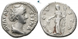 Diva Faustina I AD 140-141. Rome. Denarius AR