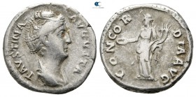 Faustina I, wife of Antoninus Pius AD 141. Rome. Denarius AR