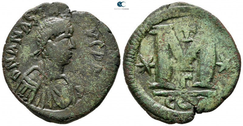 Anastasius I AD 491-518. Constantinople
Follis Æ

33mm., 17,62g.



very ...