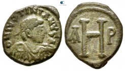 Justinian I. AD 527-565. Thessalonica. 8 Nummi AE
