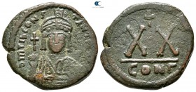 Tiberius II Constantine AD 578-582. Constantinople. Half follis Æ
