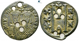 Michael I and Theophylactus AD 811-813. Constantinople. Follis Æ