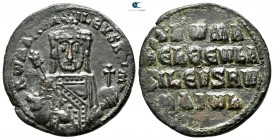 Constantine VII Porphyrogenitus, with Romanus I and Christopher. AD 913-959. Constantinople. Follis Æ