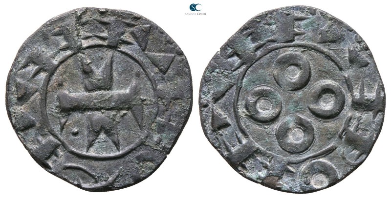 AD 1200-1300. Melgueil
Denier BI

11mm., ,9g.



good very fine