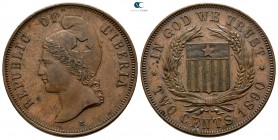 Republic of Liberia.  AD 1890. Two Cents